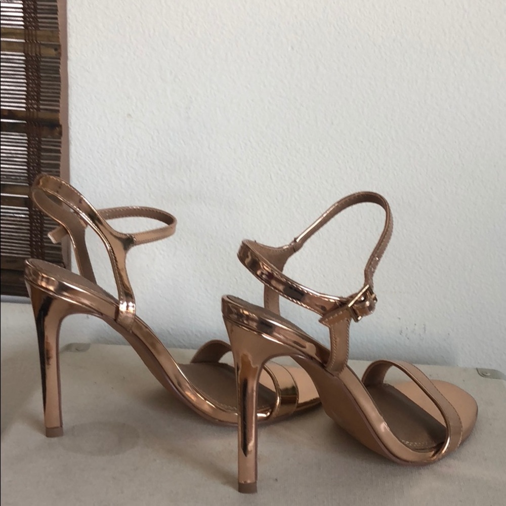 Copper metallic stilettos